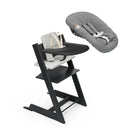 Tripp Trapp High Chair, Cushion, Tray & Newborn Set - Black
