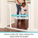 Auto-Close Baby Gate with Door - White