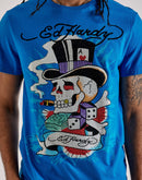Ed Hardy Skull Hat Rhinestone Tee
