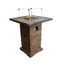 Elementi - Rova Bar Square Fire Pit Table, Hidden Propane Storage - OFG224