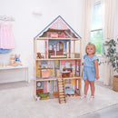 Charlotte Classic Wooden Dollhouse With 15-Piece Accessories