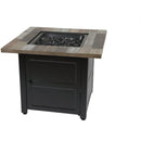 Endless Summer The Cayden, 30" Square Gas Fire Table with Printed Cement Resin Mantel - GAD15298ES