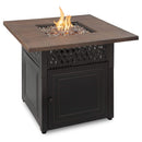 Endless Summer The Donovan, Dual Heat LP Gas Outdoor Fire Pit/Patio Heater with Wood Look Resin Mantel - GAD19102ES