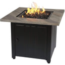 Endless Summer The Harper, 30" Square Gas Outdoor Fire Pit with Printed Cement Resin Mantel - GAD15299ES