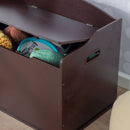 Austin Wooden Toy Box/Bench With Safety Hinged Lid - Espresso