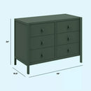 Birdie 6-Drawer Dresser - Forest Green