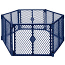 Freestanding 6-Panel Baby Playpen - Navy