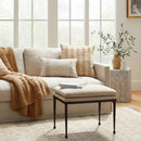 Edgehill Pillow Top Ottoman with Metal Legs - Beige