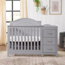 Charlie 4-in-1 Convertible Mini Crib & Changer - Gray