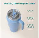 40oz Cold1 Vacuum Insulated Stainless Steel Straw Tumbler Mug - Glacier