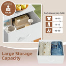 Storage Organizer Chest of Drawers - White Leather