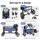 Foldable Stroller Wagon for 2 Kids - Lavender Blue