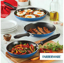 3-Piece Aluminum Nonstick Frying Pan Set - Blue