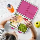 Stainless Steel Bento-Style Lunch Box - Fuchsia