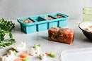 1-Cup Silicone Freezing Tray - Freeze and Store Food in 1-Cup Portions - Aqua 2-Pack with Lids