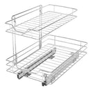Medium 2-Tier Pull Out Cabinet Shelf - Chrome