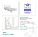 Quinn Metal Toddler Bed - White