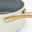 1.5qt Nonstick Ceramic Coated Aluminum Sauce Pan - Cream
