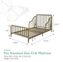Quinn Whimsical Metal Toddler Bed - Gold