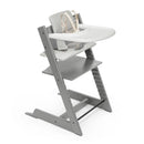 Tripp Trapp High Chair & Stokke Tray V2 - Storm Grey/nordic grey cushion