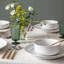 12-Piece Rimmed Glossy Porcelain Dinnerware Set