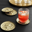 4pk Metal Coasters Gold
