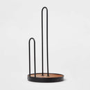 Iron and Mangowood Wire Paper Towel Holder Black