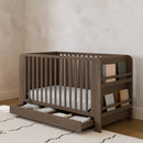 Convertible 4-in-1 Bookshelf Crib with Drawer - Hazelnut