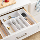 Plastic Expandable Utensil Drawer Organizer - White