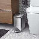 Butterfly Lid Bathroom Step Trash Can - Stainless Steel