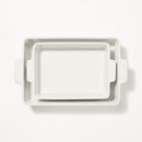 2pc Stoneware Rectangle Baking Dish Set- Cream