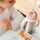 Stainless Steel Straw Sippy Cup - Rose (8.5 Oz.)
