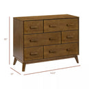Scoot 6 Drawer Dresser - Natural Walnut