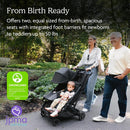Minu Duo Side-by-Side Double Stroller- Greyson(Charcoal Mélange/Carbon Frame/Saddle Leather)
