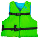 Youth Life Jacket - Green: Nylon Vest, Buckle Closure, 55-88 lbs Range