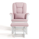 Tuscany Infant Nursery Glider & Ottoman - White with Pink Swirl
