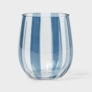 4pk 14 fl oz Striped Stemless Wine Glasses - ™