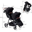 Double Track Tandem Stroller - Black