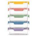 Glass Meal Prep Food Storage Containers Set - Multicolor