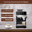 Espresso Machine with Grinder - Silver & Black