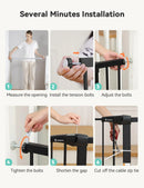 30" Tall Baby Gate for Stairs Doorways - Black