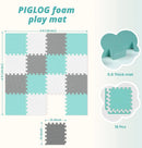 16-Piece Foam Baby Play Mat - Grey, White, Blue