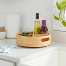 Bamboo 4 Compartment Lazy Susan Turntable with Dividers
