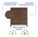 Spencer 3 Drawer Dresser with Changing Top - Teak Brown