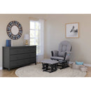 Hoop Glider Nursery Rocking Chair and Ottoman - Gray Frame/Slate Gray Swirl Fabric