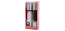 8" Stainless Steel Salt and Pepper Mill Set: Silver Spice Mills, Includes Black Peppercorn, Salt