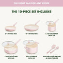 Rio Advanced 10pc Ceramic Nonstick Cookware Set - Pink