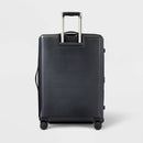 Large Checked Hardside Spinner Suitcase - Matte Black