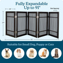 Foldable Indoor Dog Gate - Brown