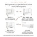 Gelato 4-in-1 Convertible Mini Crib and Twin Bed - White/Washed Natural